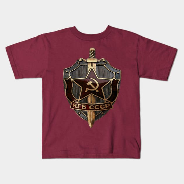 Soviet KGB Badge Transparent Background Kids T-Shirt by Hellacious Designs